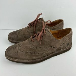Born Wavz TAUPE DISTRESSED BROWN Wingtip Leather Oxford Men's Shoes Size 10